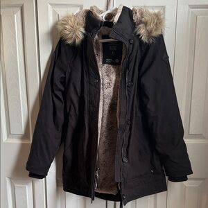 Hollister Heritage Collection Coat with Cream Fur Lining